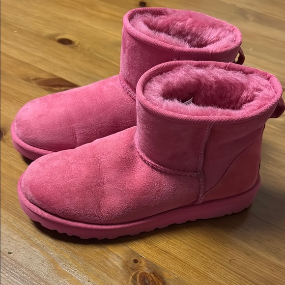 UGG Pink Ankle Boots with Plush Lining - Picture 2 of 4